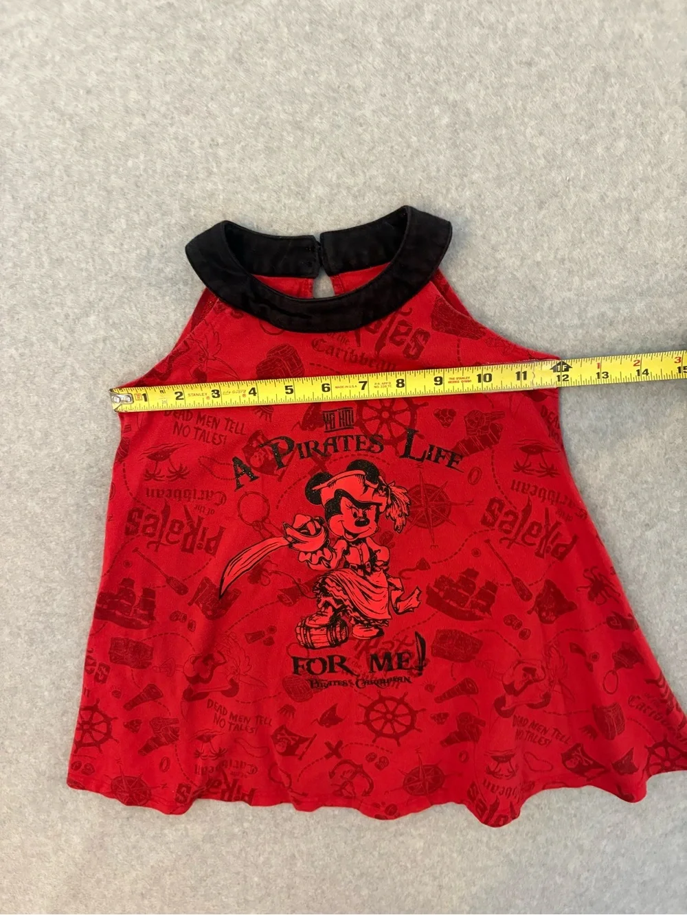 Disney Parks Red &Black Minnie Mouse Pirates of the Caribbean Swing Dress Sz XXS